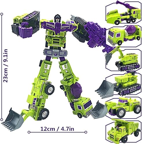 Miniatura 2 de Deformación GT Engineering Devastator Combiner 6 en 1 Aleación Metal Juguete Figura de Acción Coche Camión Modelo 11ln