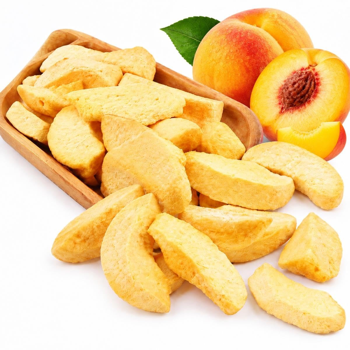 Trozos de Melocotón Amarillo Liofilizado 500g Crujientes Naturales