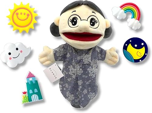 Marioneta de peluche con boca y manos móviles para niños, marioneta suave con 1 imán suave al azar para nevera GLANVE