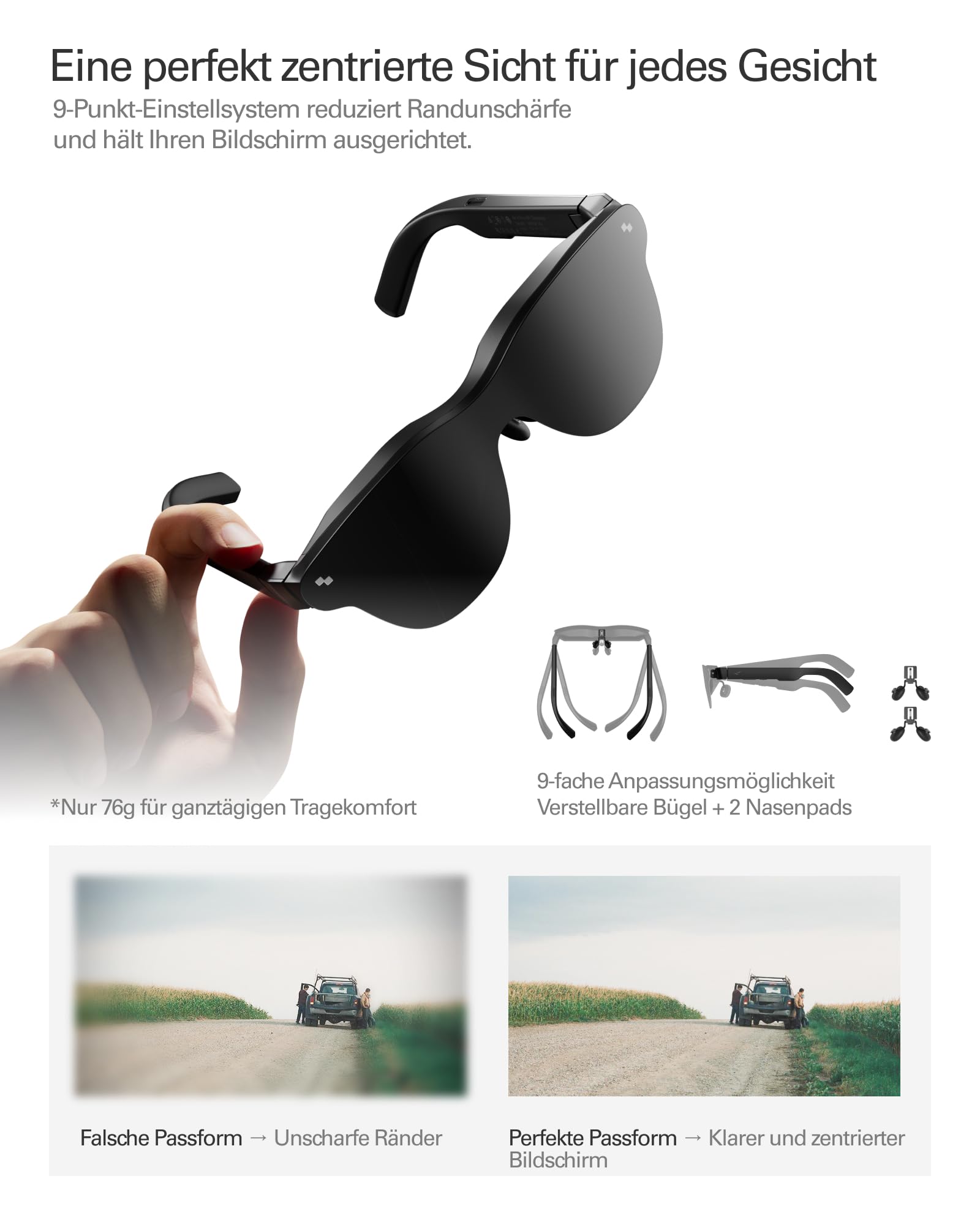 RayNeo Air 4 Pro AR/XR-Brille, HDR10-Display, Vision 4000 Chip, 201 Zoll Virtuelles Kino, 3D-Filme & Gaming Brillen für iPhone 17,16,15/Android/Switch 2/Mac/Steam Deck/PS4/5