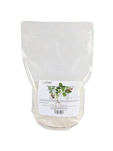 Greenway Biotech Strawberry 8-12-32 Fertilizante en polvo 100% soluble en agua más minerales traza - Incluye micronutrientes quelados esenciales