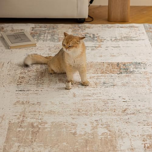 Miniatura 10 de Alfombra de área de 5 x 7 pies para dormitorio, alfombra lavable para sala de estar, cocina, comedor, antideslizante, decoración del hogar, alfombra