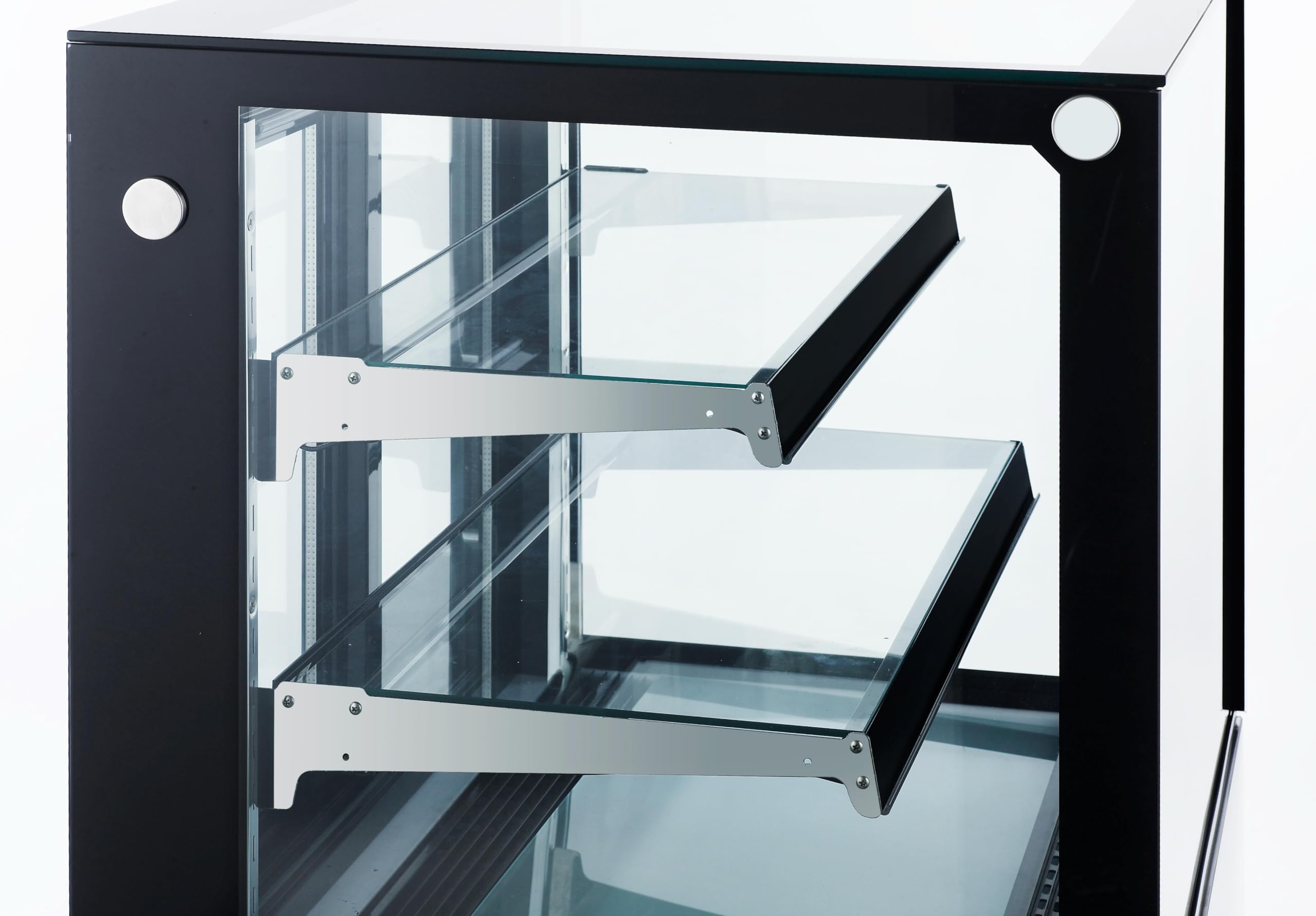 METRO Professional Vetrina Refrigerante GCV1470, Acciaio Inox/Vetro, 151.5x67.5x121 cm, 510L, 490W, 2 Ripiani, con Ruote, Argento