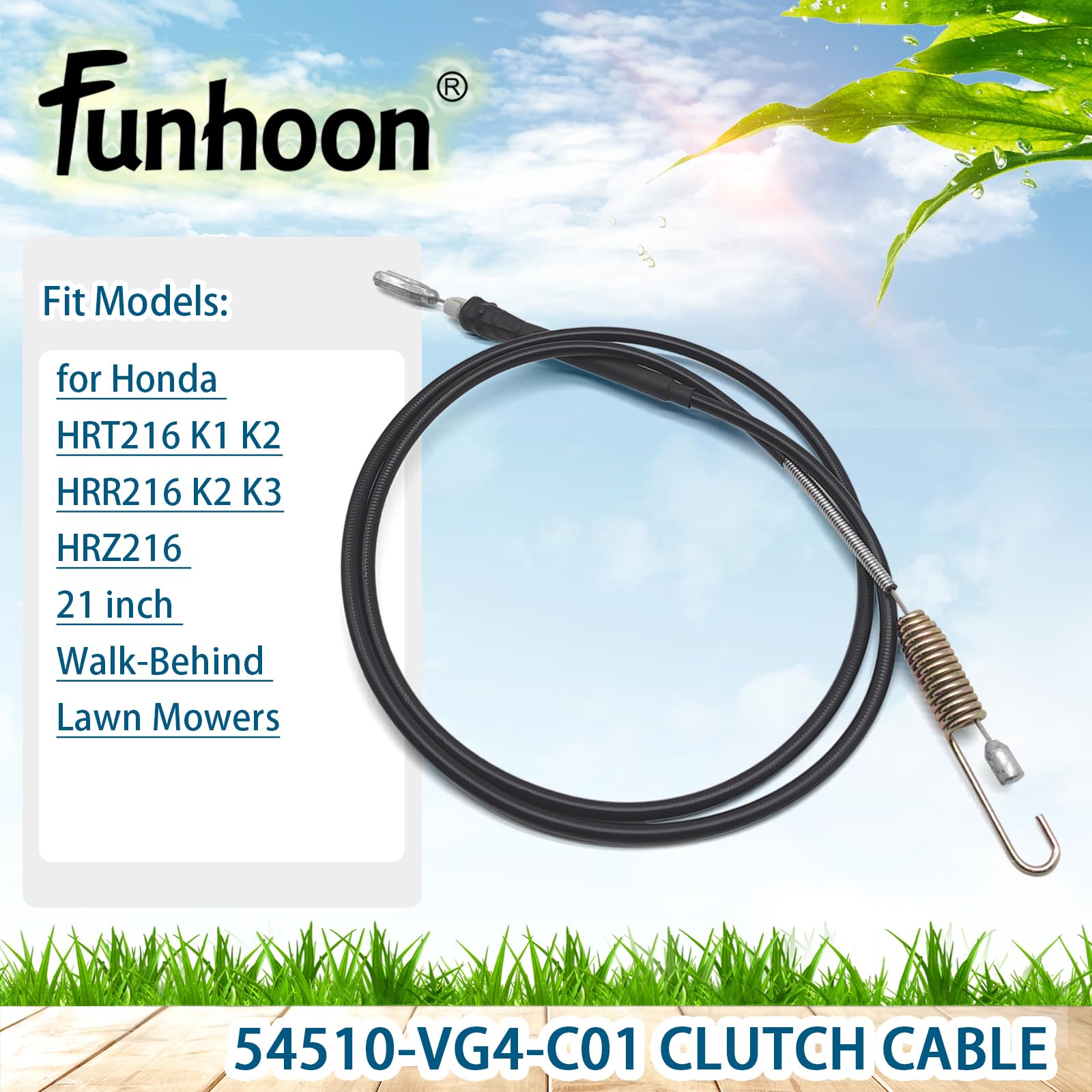 Amazon.com : Funhoon Clutch Cable for Lawn Mower 54510-VG4-C01
