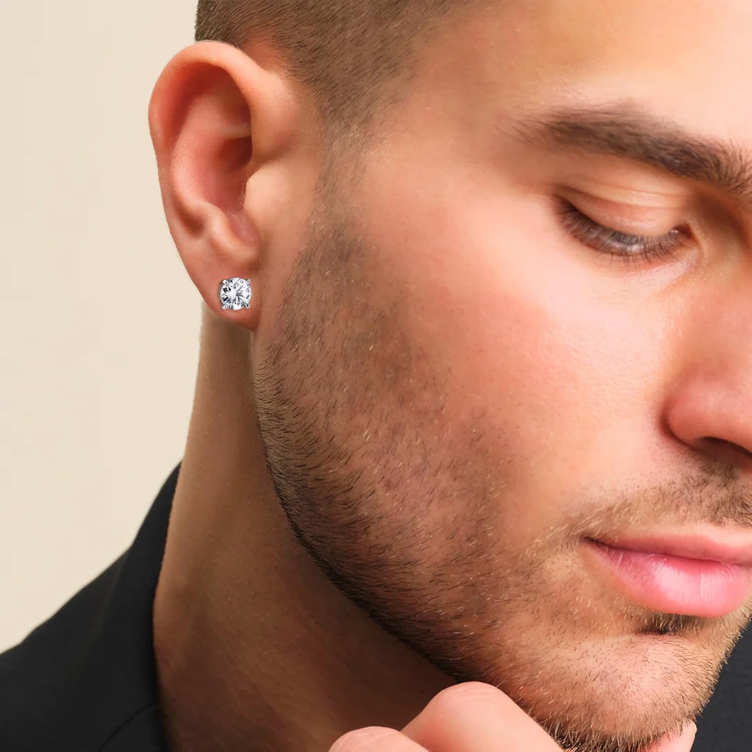 KRKC&CO Lab Grown Moissanite Stud Earrings for Women, Hypoallergenic 925 Sterling Silver, Mother's Day/Anniversary/Valentine's Day/Birthday/Wedding Gift, 14K Gold Plated/White Gold Plated, 0.6-3.0ct