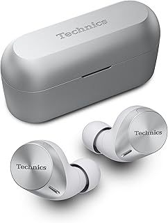 Technics EAH-AZ60E-S Wireless Earbuds with Noise Cancelling, Multipoint Bluetooth, Comfortable In-Ear Earphones, Headphones with Built-in Microphone, Customisable Fit, Up to 7 Hours Playtime, Silver