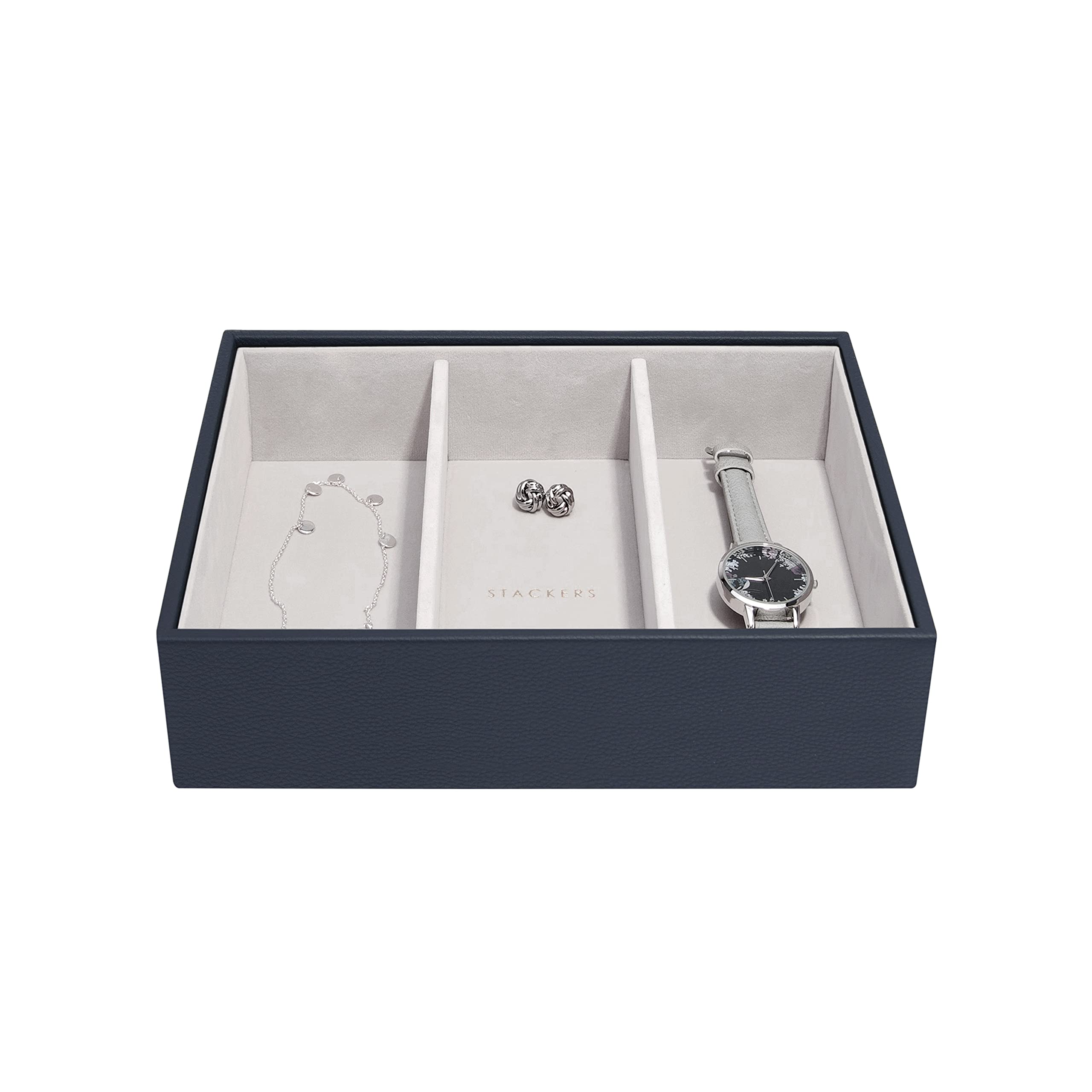 Stackers Navy Classic Medium Jewellery Box Watch/Accessories Layer