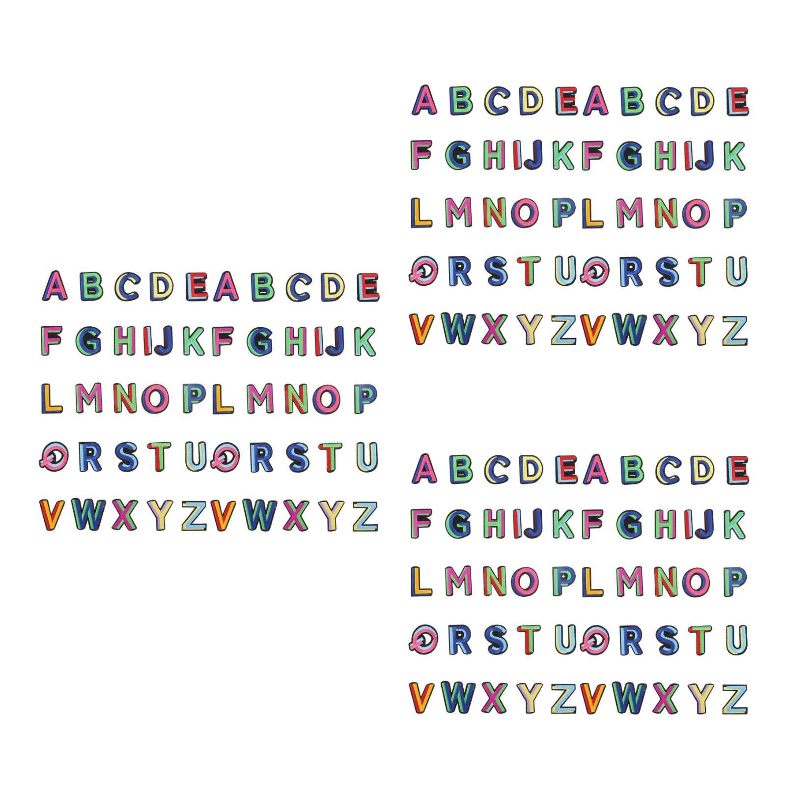 VILLCASE 156 Stck Teiliges Bunte Alphabet Bügelflicken und Näh Patches für Kleidung Taschen Schuhe und Hüte DIY Bastelset zum Aufnähen und Aufbügeln Vielseitige Textilapplikationen für