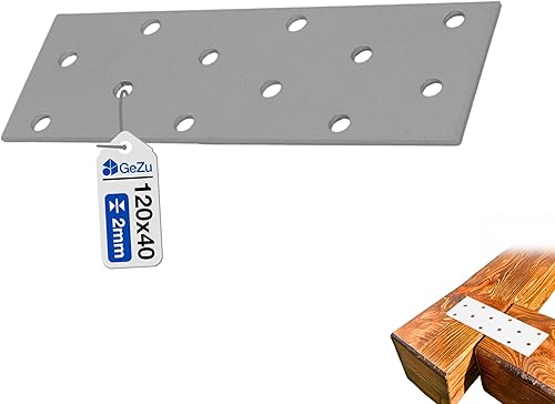 GeZu Impex Placas de Unión 40 x 120 mm Galvanizadas Conector Metálico Plano Perf