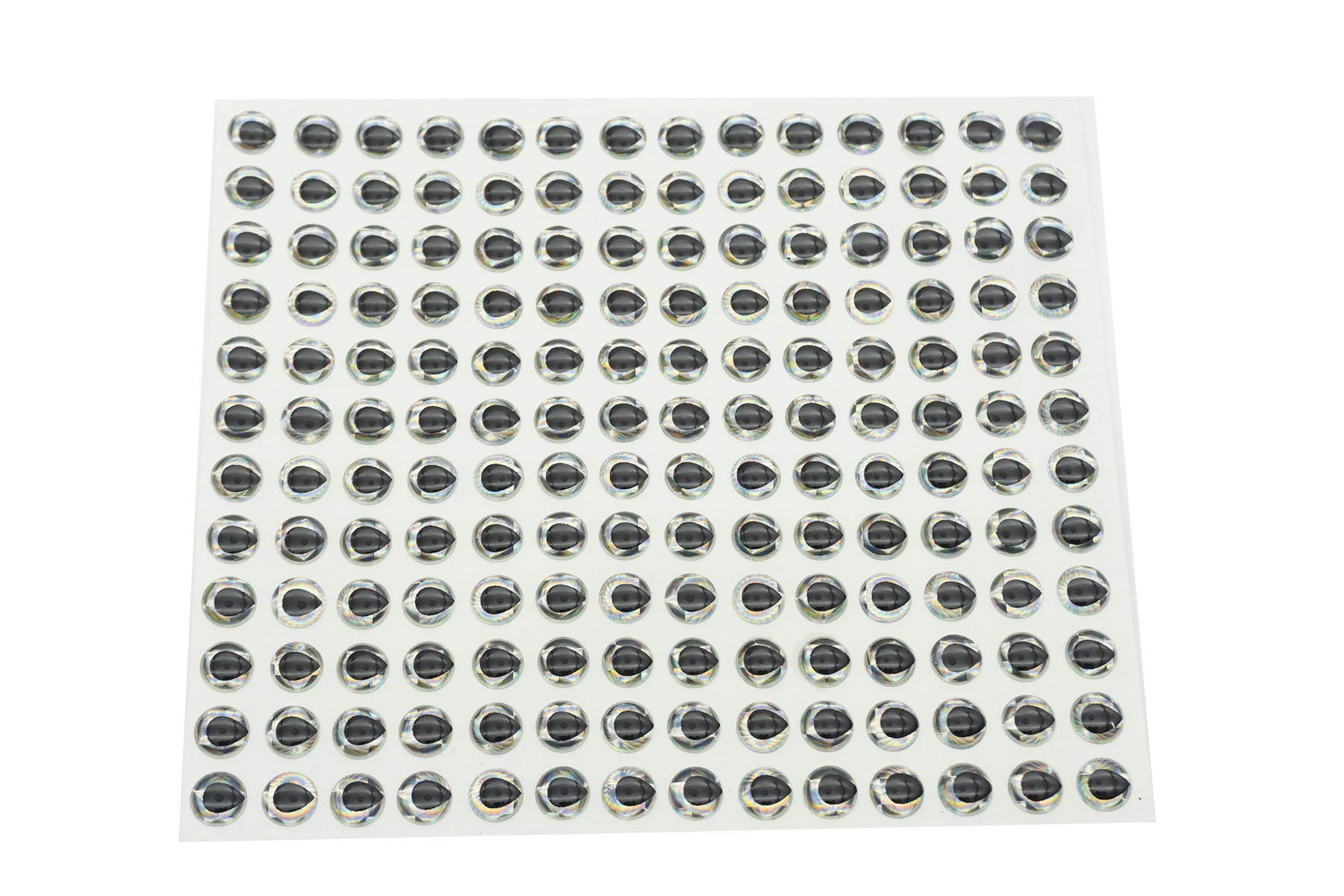 HTHYLURE Fishing Lure Eye 3D Tear Drop Pupil Lure Eye Holographic Lure Eyes Making Fly Tying Fake Fish Eyes DIY Lifelike Realistic Artificial Holographic Fake Eyes Silver 5MM-500PCS