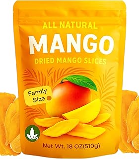 Dried Mango 18oz (570g) - Delicious Texture Soft Mango Slices, Natural Fruit Snack, Ideal for On-the-Go, Yogurt, Cake Decorating, Everyday Snacking & Baking Uses
