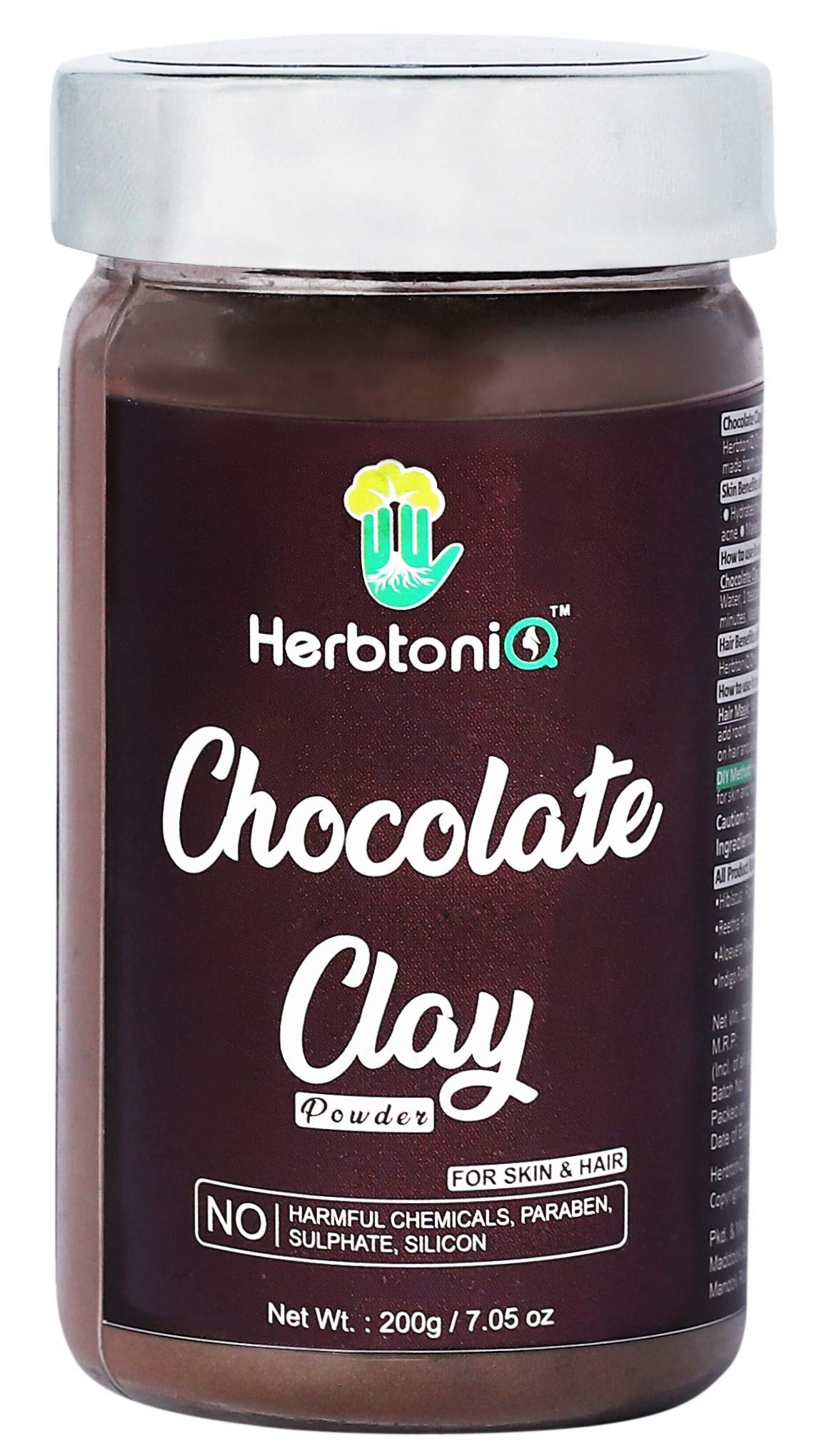 HerbtoniQ Organic Chocolate Clay Powder 200gm For Hair Pack And Face Pack
