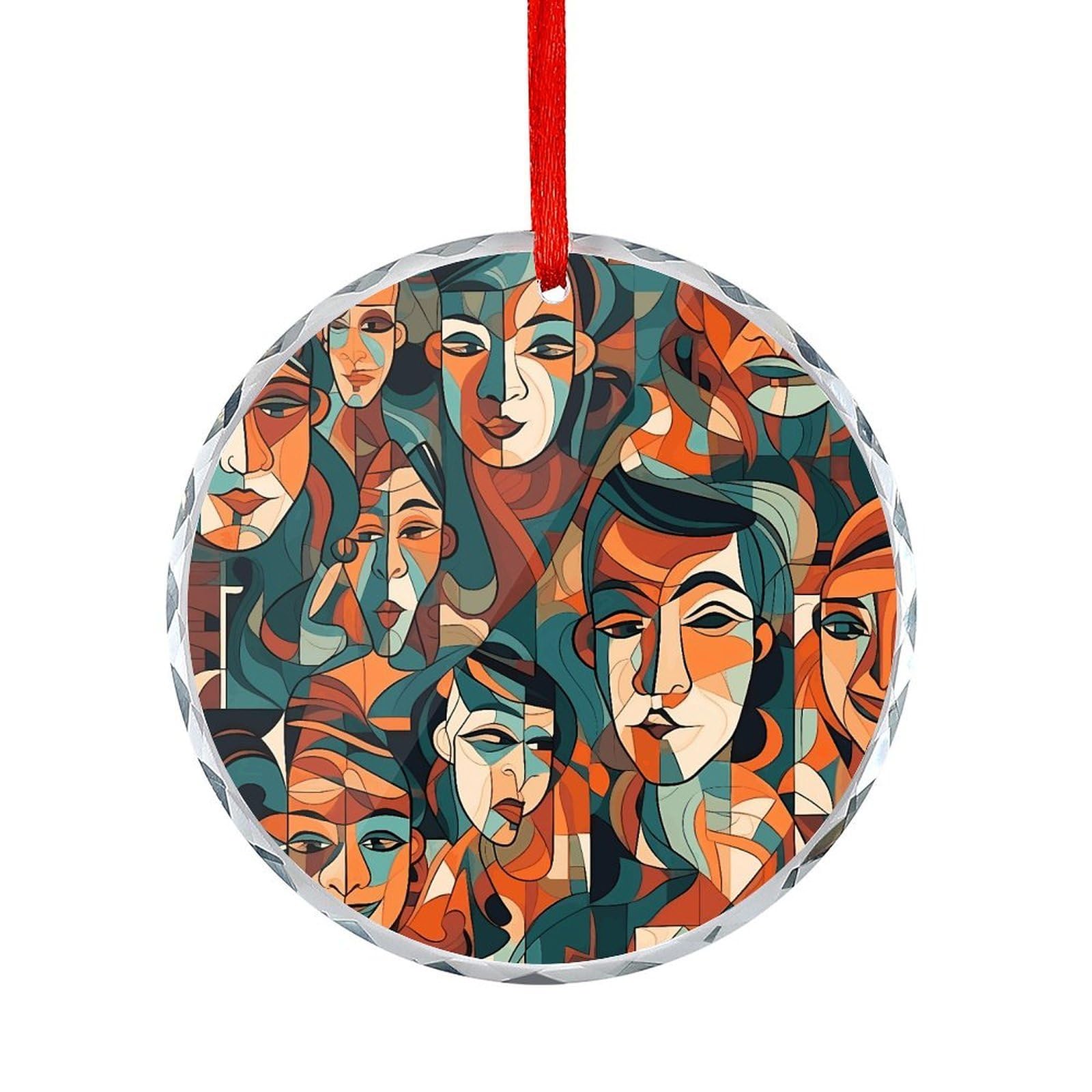 Btcowzrv Style Human Face Pattern Round Ornament Hanging Pendant Decor