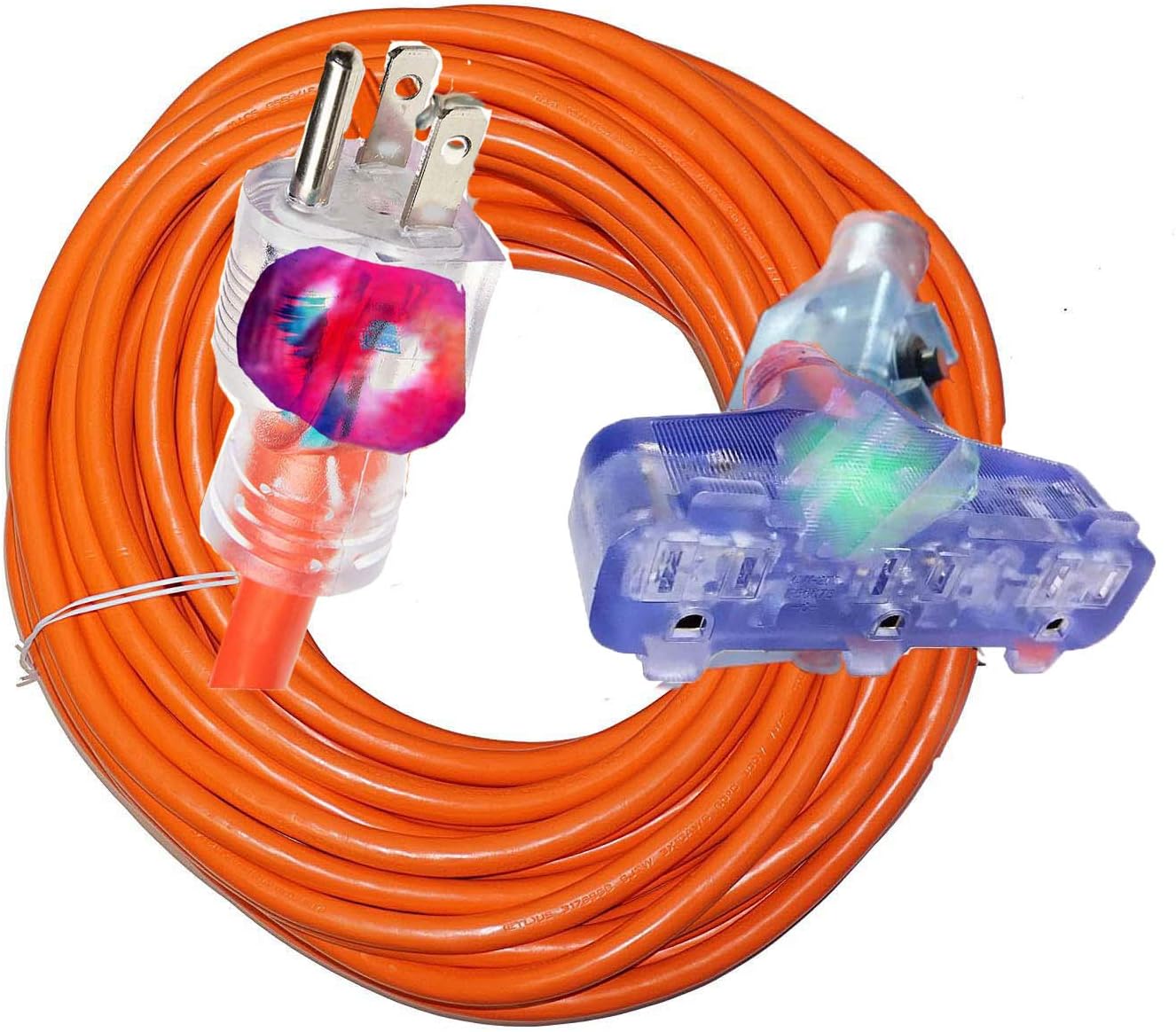 100 ft 10 3 Heavy Duty Indoor Outdoor Triple Outlet Extension Cord 10/3 100 ft 125 volt 1875 watt 5-15P/R UL Listed 100 ft 10 gauge extension cord 3 prong 100 ft triple tap extension cords 10/3