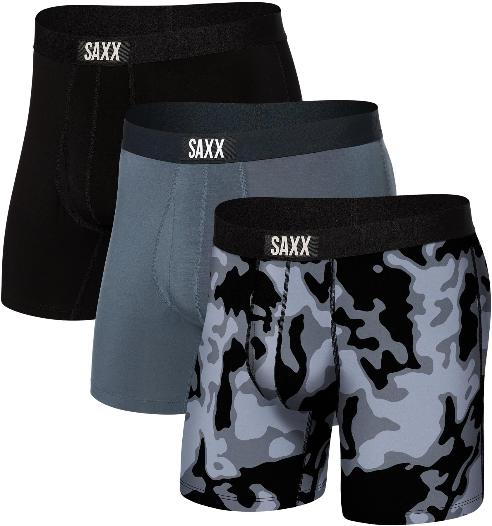 SAXX Underwear Co. Men's Ultra Super Soft Boxer Brief Fly 3-Pack