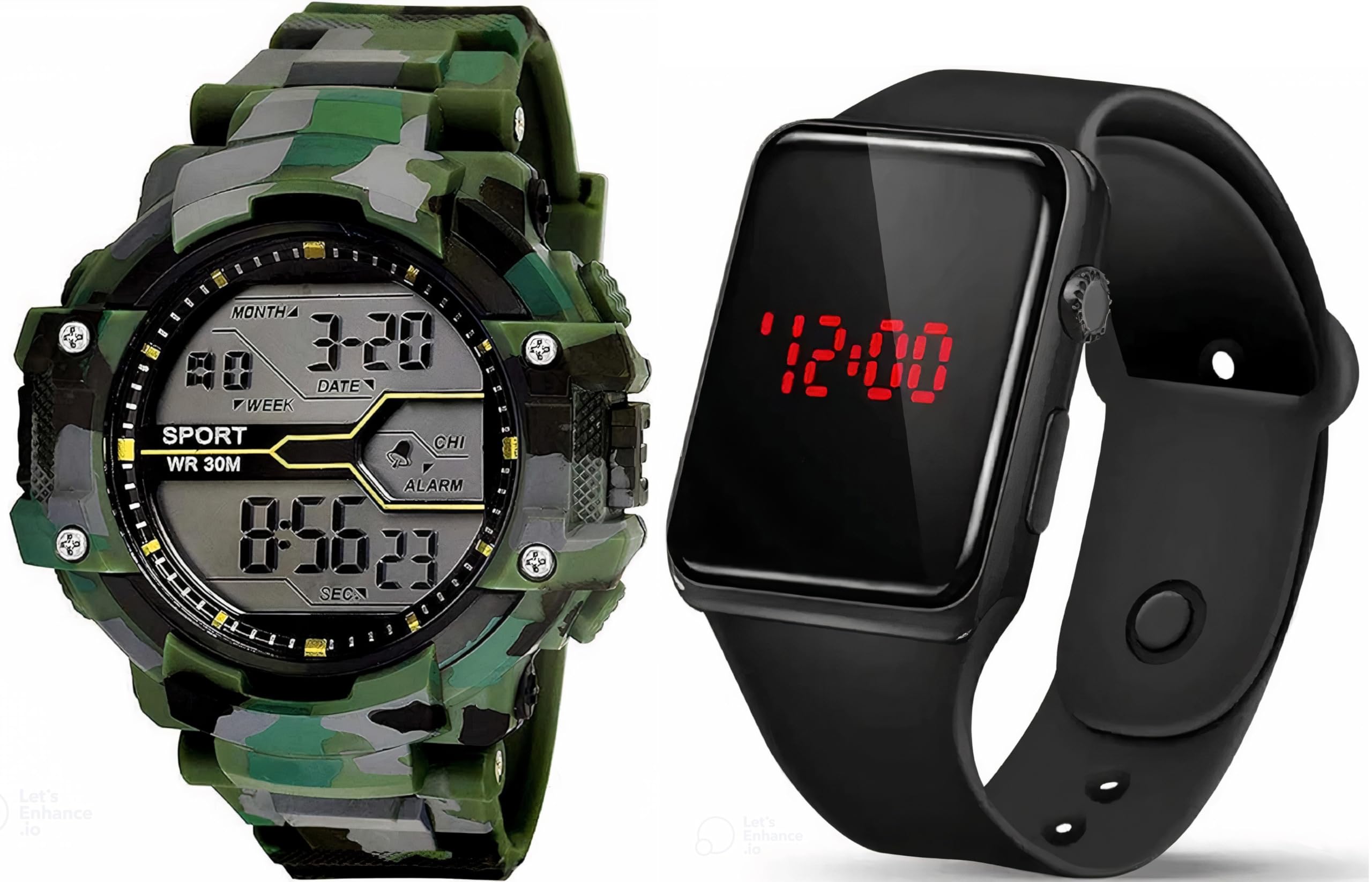 hala Watch for Boys | 6 Months Warranty | Kids Watch for Boys, Watches for Boys, Watch for Kids, Watch, Boys Watch, Digital Watch with Alarm/Nightlight Show - Military + Digital - Black &Green (B0CS6S45F9) Amazon Price History, Amazon Price Tracker