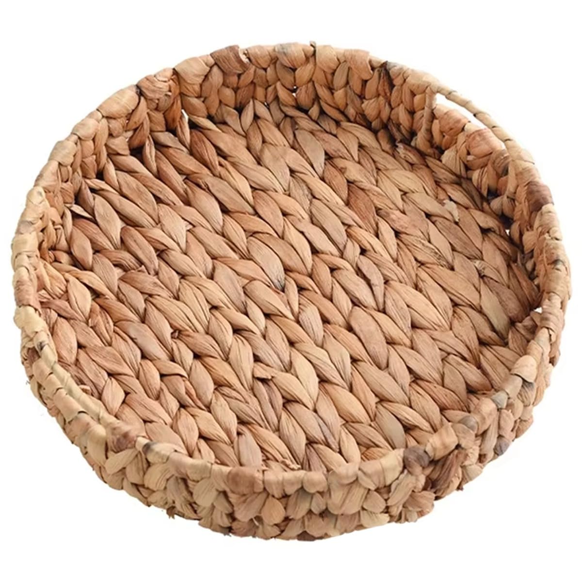CTRLZS Rattan Wicker Handmade Basket Fruit Tea Snacks Bread Storage Cosmetic Round Box Water Hyacinth Tray Jewelry Dish A