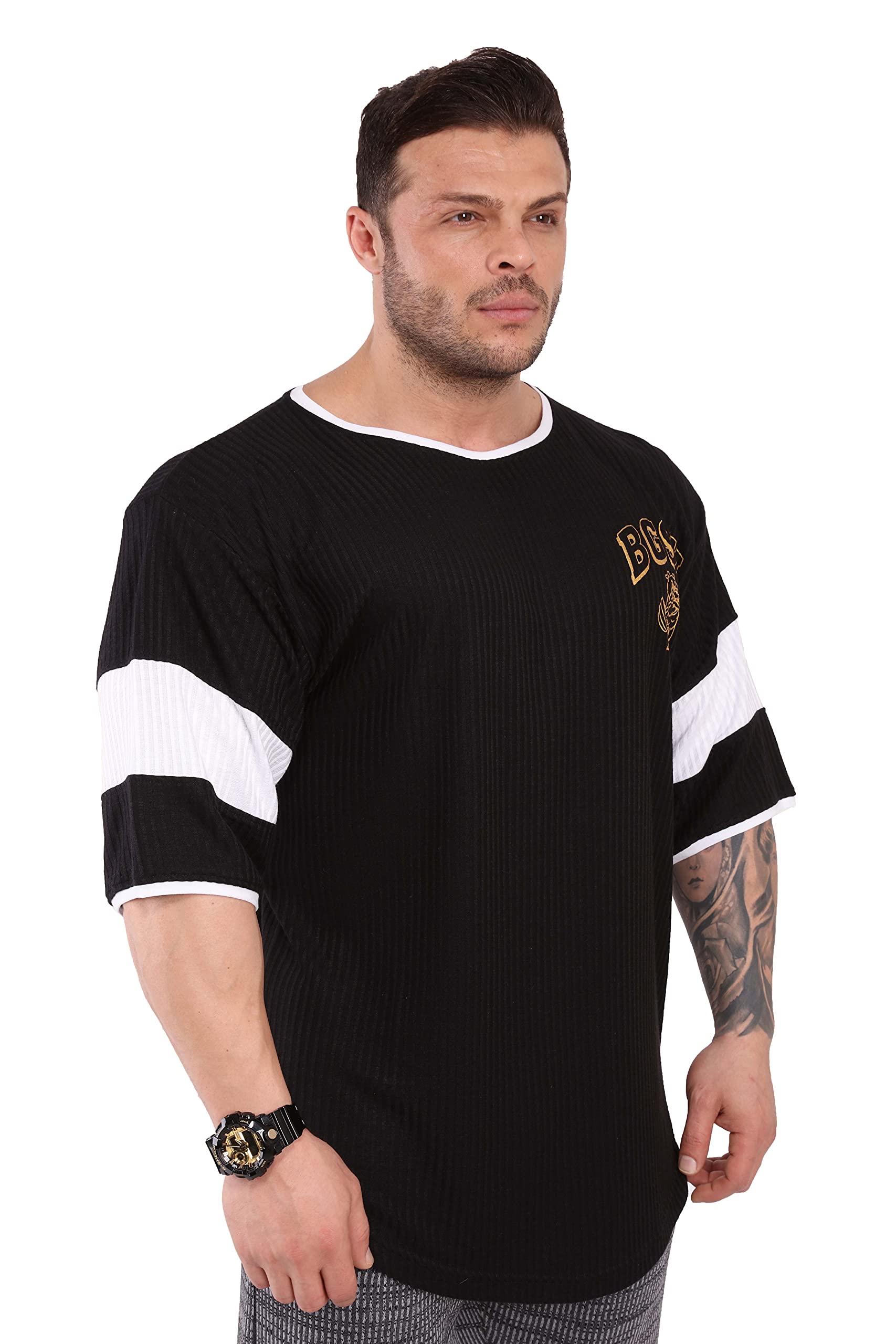 Herren Workout T-Shirt | Kurzarm Oversize Bodybuilding und Fitness Top