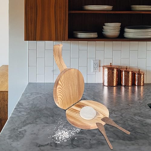 Miniatura 5 de Fabricante de prensa de crepé Máquina de tortilla de madera para hacer albóndigas Máquina para hacer tortillas Herramienta de prensa de masa de