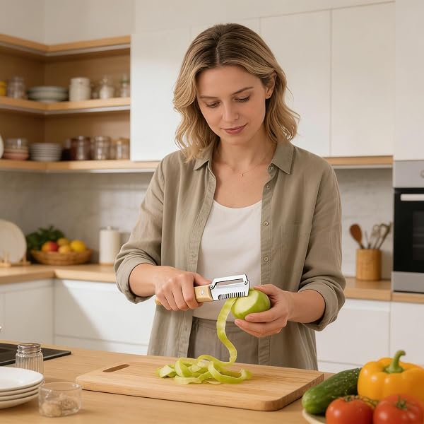 Peelers for Kitchen,2 Piece Multifunction Grater - Vegetable Peeler with Bottle Opener | For Preparing Salads, Daily Meals, Picnics, Camping and Travel - 3