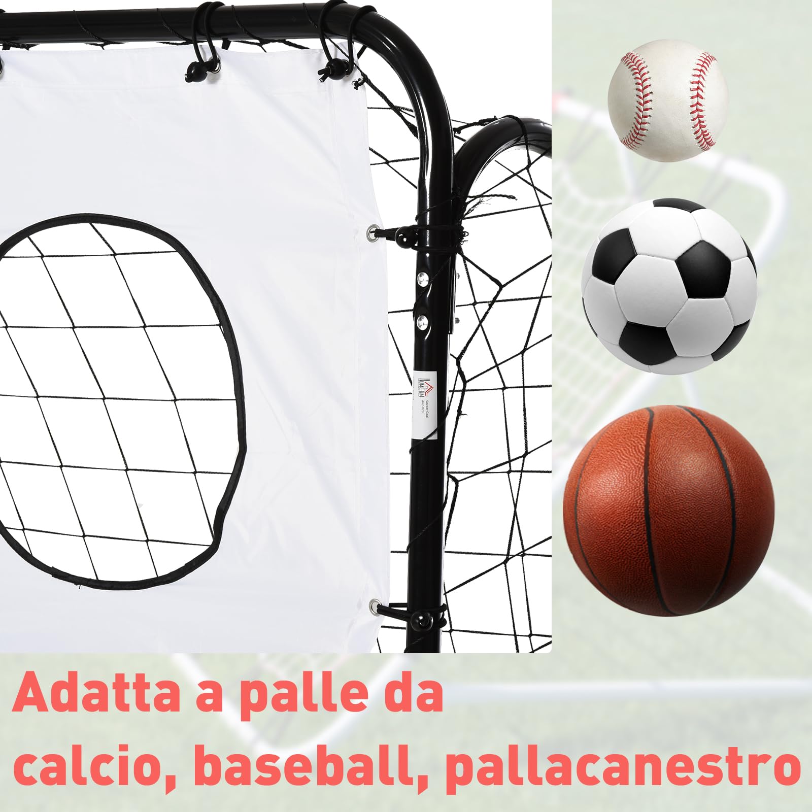 HOMCOM 2-in-1 Fußballtor mit Schießziel 240x88x174 cm Weiß