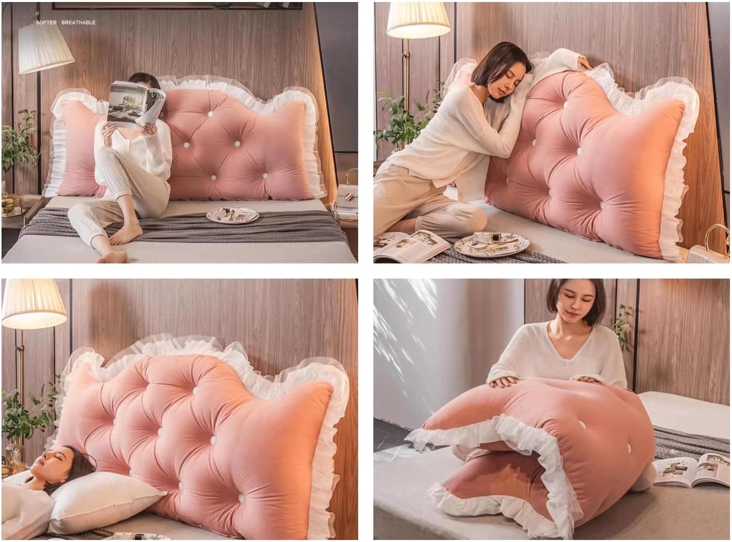 Headboard Pillow for Sofa Bed, Lumbar Support Bolster Cushion, Comfortable Backrest Positioning Pillow, Ideal for Relaxation and Rest (E 70"/180cm)