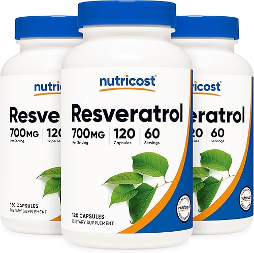 Nutricost Resveratrol 0.017 onzas 120 Cápsulas 50% Trans-Resveratrol, 1