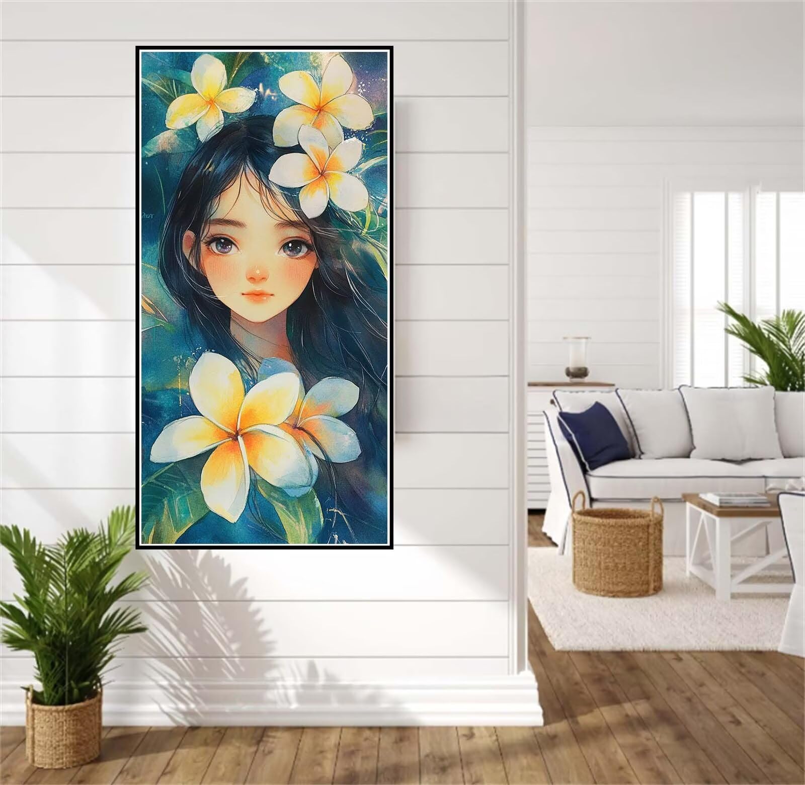 Peinture par Numéro Adulte Enfant Débutant, Peinture Numero Fleur DIY Activité Manuelle Enfant Kit de Peinture à l'Huile sur Toile Artisanat, Noël ou Décoration Lntérieure Cadeau Fille-120x60cm-y1079