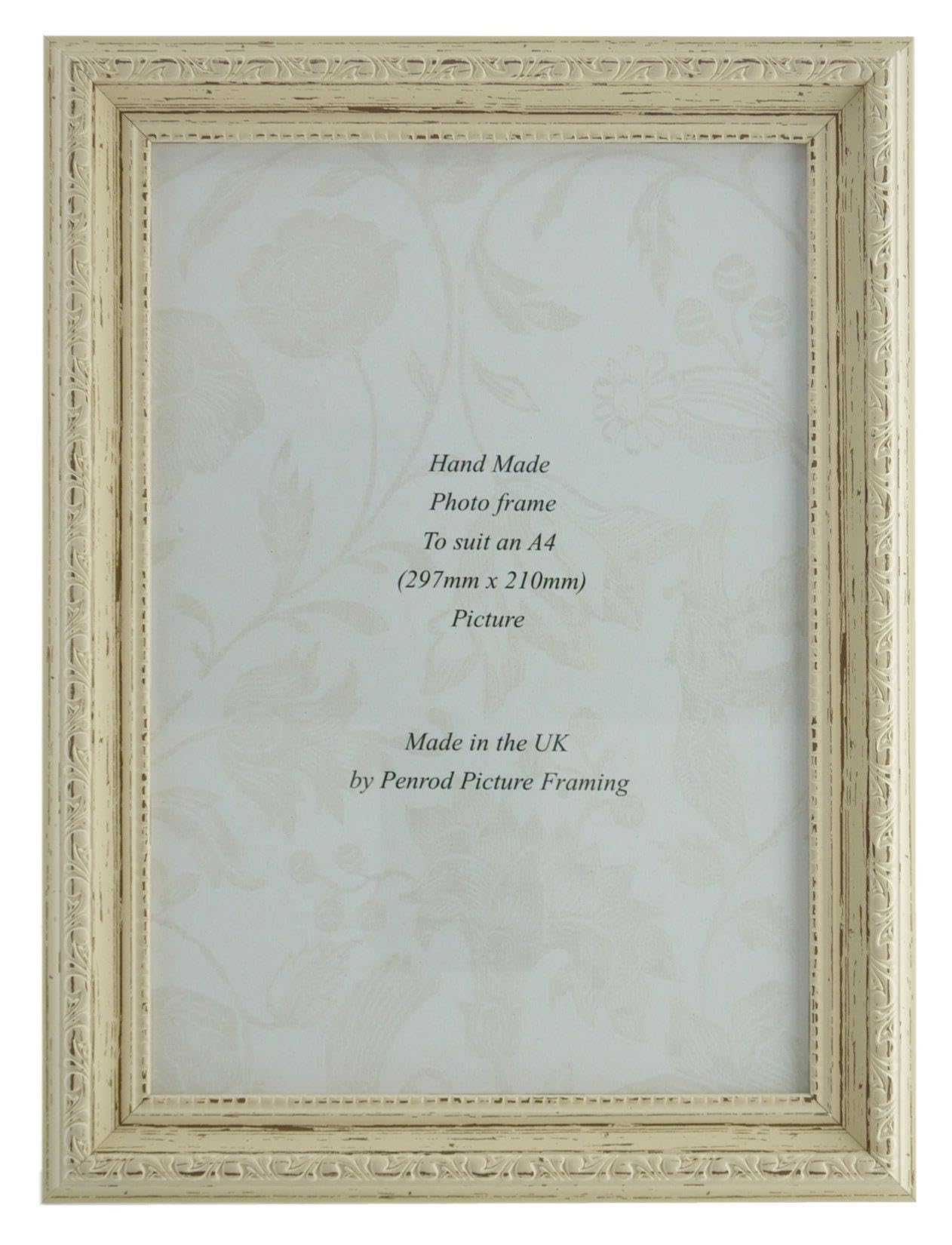 Penrod Picture Framing Versailles Hand Made Distressed Cream Shabby Chic Ornate Vintage A4 Photo Frame (297 mm x 210 mm) โ image 1