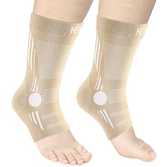 NEENCA Foot & Ankle Brace Socks for Sprained-Ankle Compression Sleeves Set