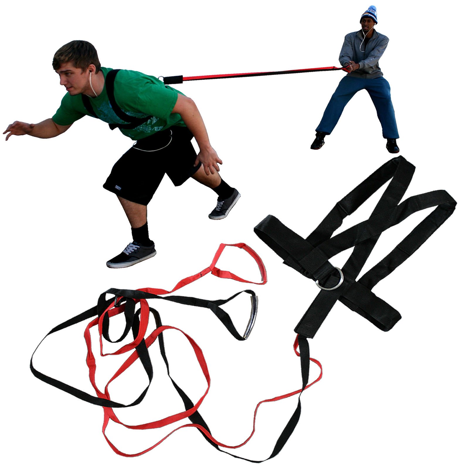 BlueDot Trading Quick Release (2) Two Person Power Resistance Speed Strength Training Harness Band