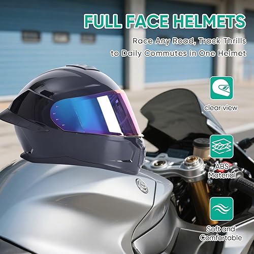 Miniatura 2 de Full Face Motorcycle Racing Street Bike Helmet with Cycling Glasses and Visor for Unisex-Adult