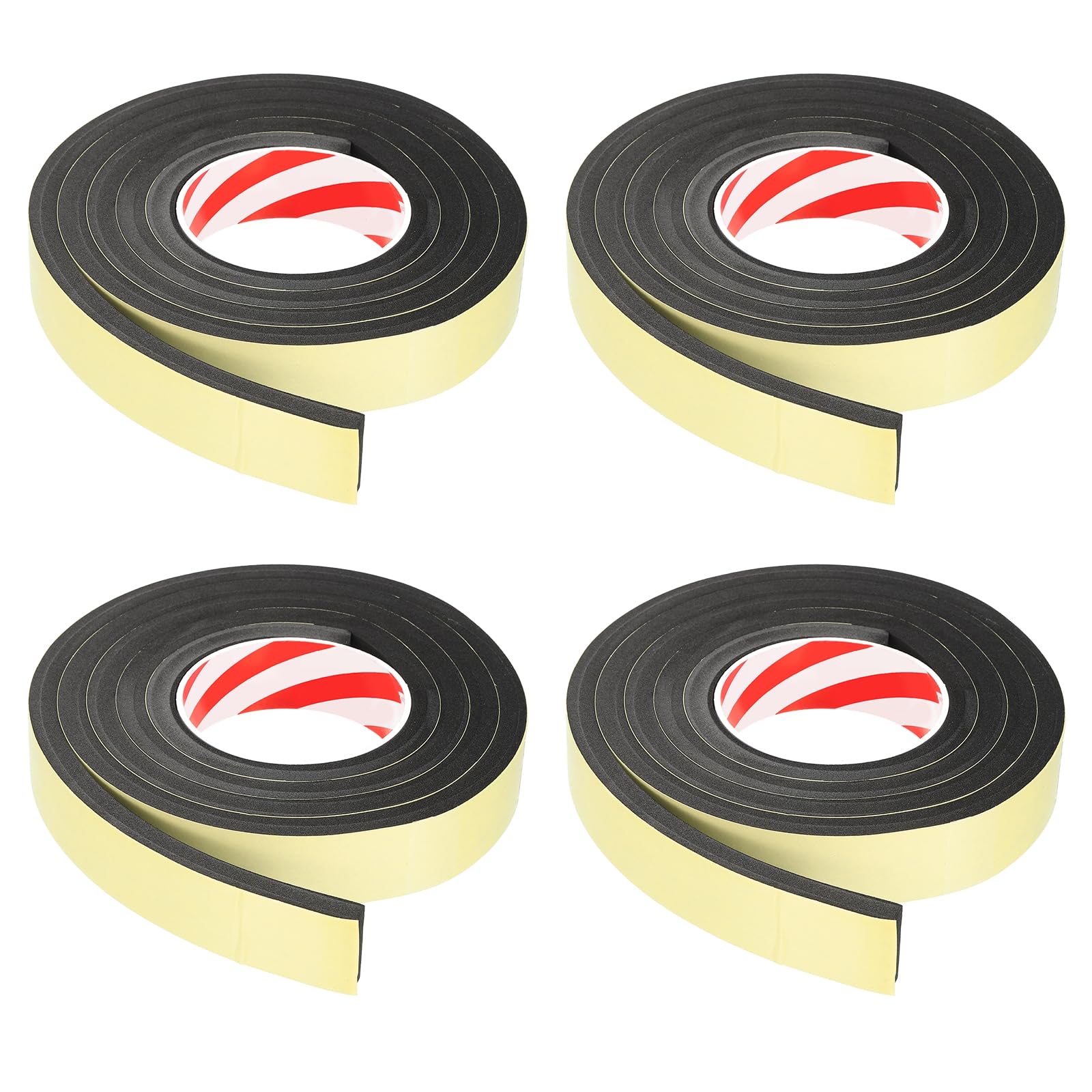 PATIKIL Foam Insulation Tape 30mm(W) x 10mm(T) x 2m(L), 4 Pcs Single-Sided Self Adhesive Weather Stripping Door Seal Strip for Door Window Air Conditioning, Yellow