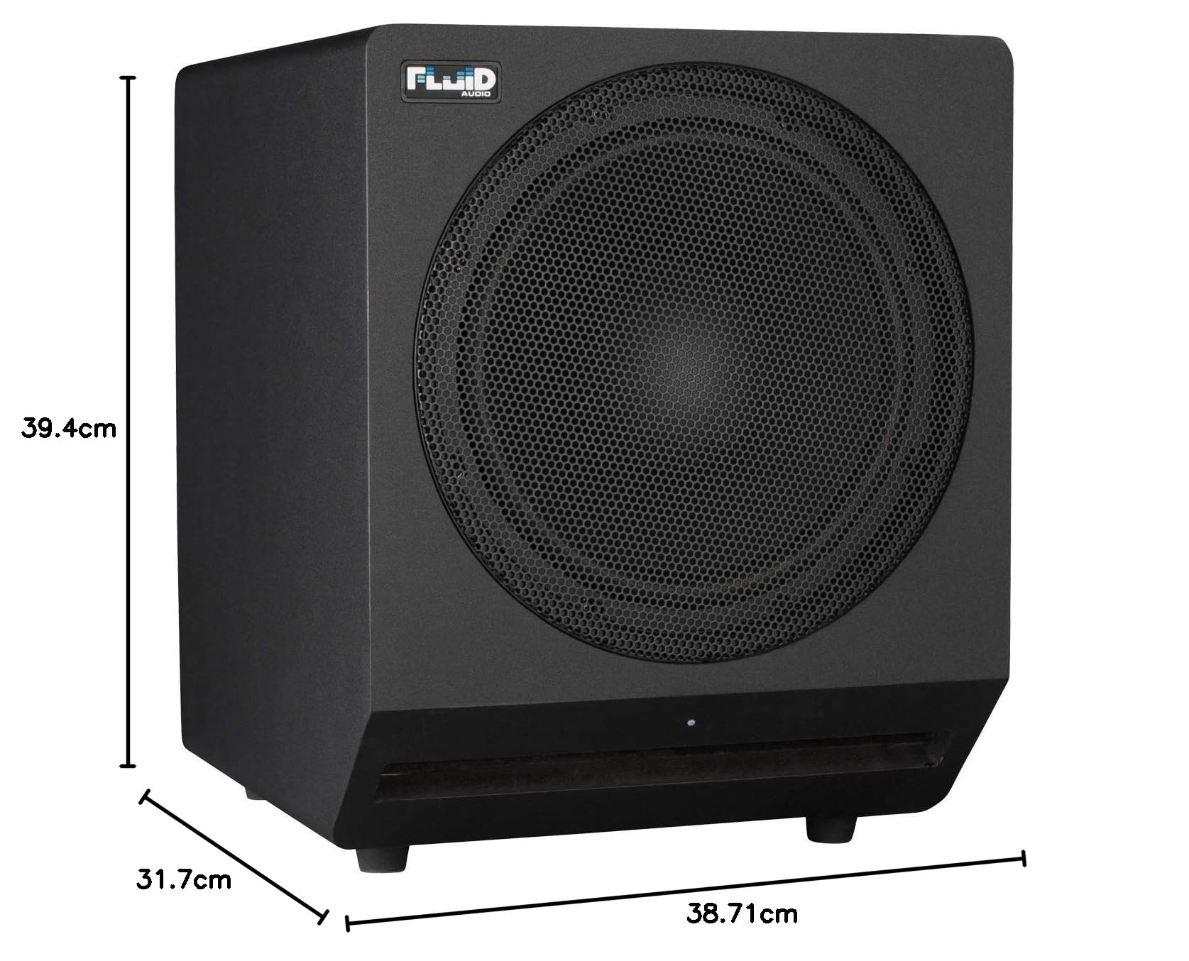 Fluid Audio Subwoofer da studio F10S (subwoofer attivo per studi domestici, woofer da 10 pollici, 200 watt, filtro passa-basso variabile, design compatto, ideale per la produzione musicale), nero