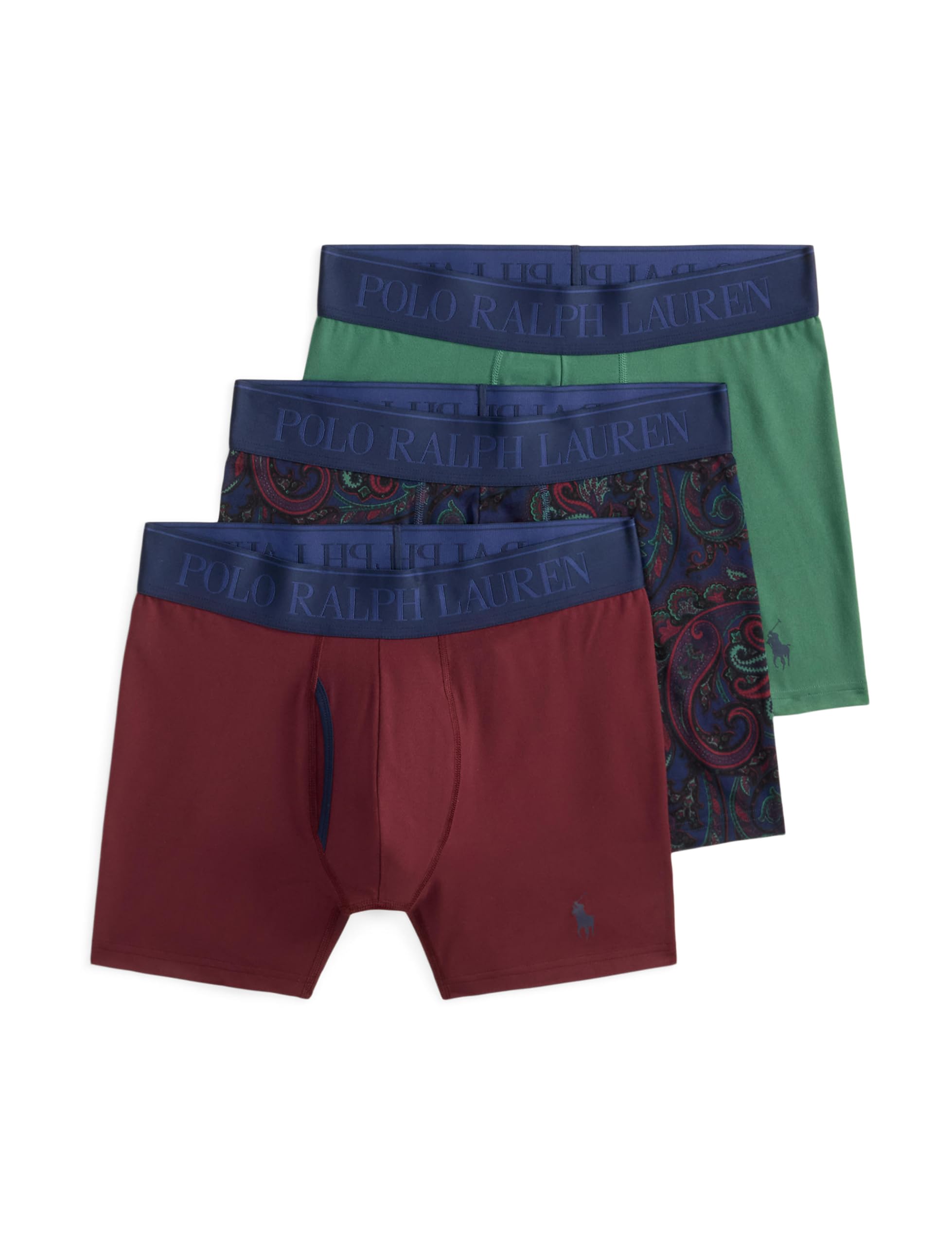 POLO RALPH LAUREN Men's Underwear Boxer Briefs Pack, 3-Pack, 4D Flex Cooling Microfiber Underwear, Wicking Boxer Briefs