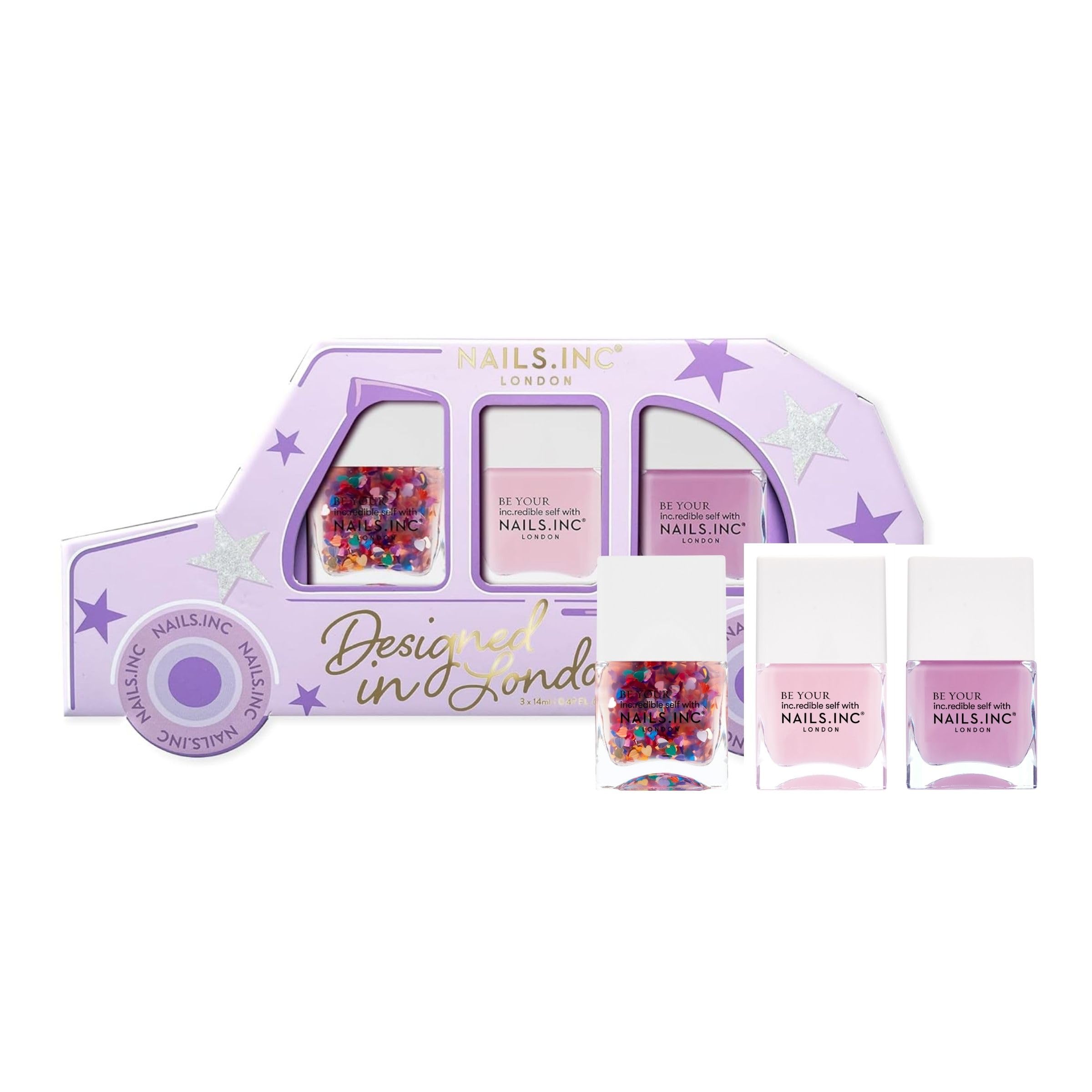 Mani Calling Taxi Nail Polish Set, Limited Edition, Holiday Stocking Stuffer, Women & Girls, Quick Dry, Air Dry, High Shine, Long Lasting, Ultra Glossy, Manicure, Trendy 3 Piece Gift Set