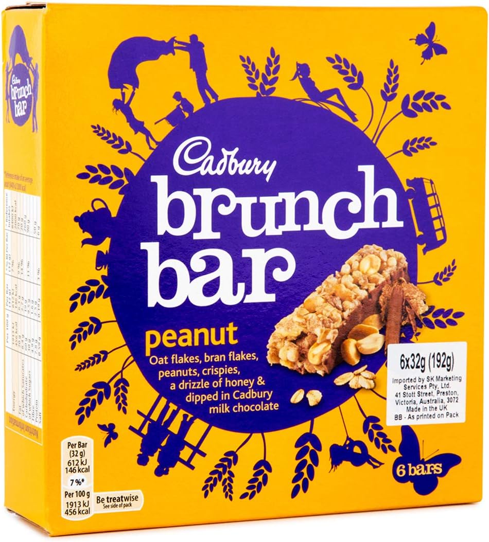 Cadbury Brunch Bar Peanut Pack 6's (6 Boxes / 36 Bars)