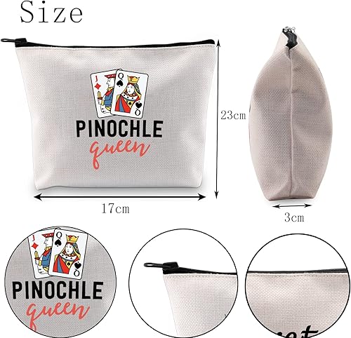 Miniatura 5 de POFULL Pinochle Lover Gift Pinochle Queen Player Cosméticos Bolsas Pinochle Juego de cartas Regalo Reina, Bolso Queen Pinochle