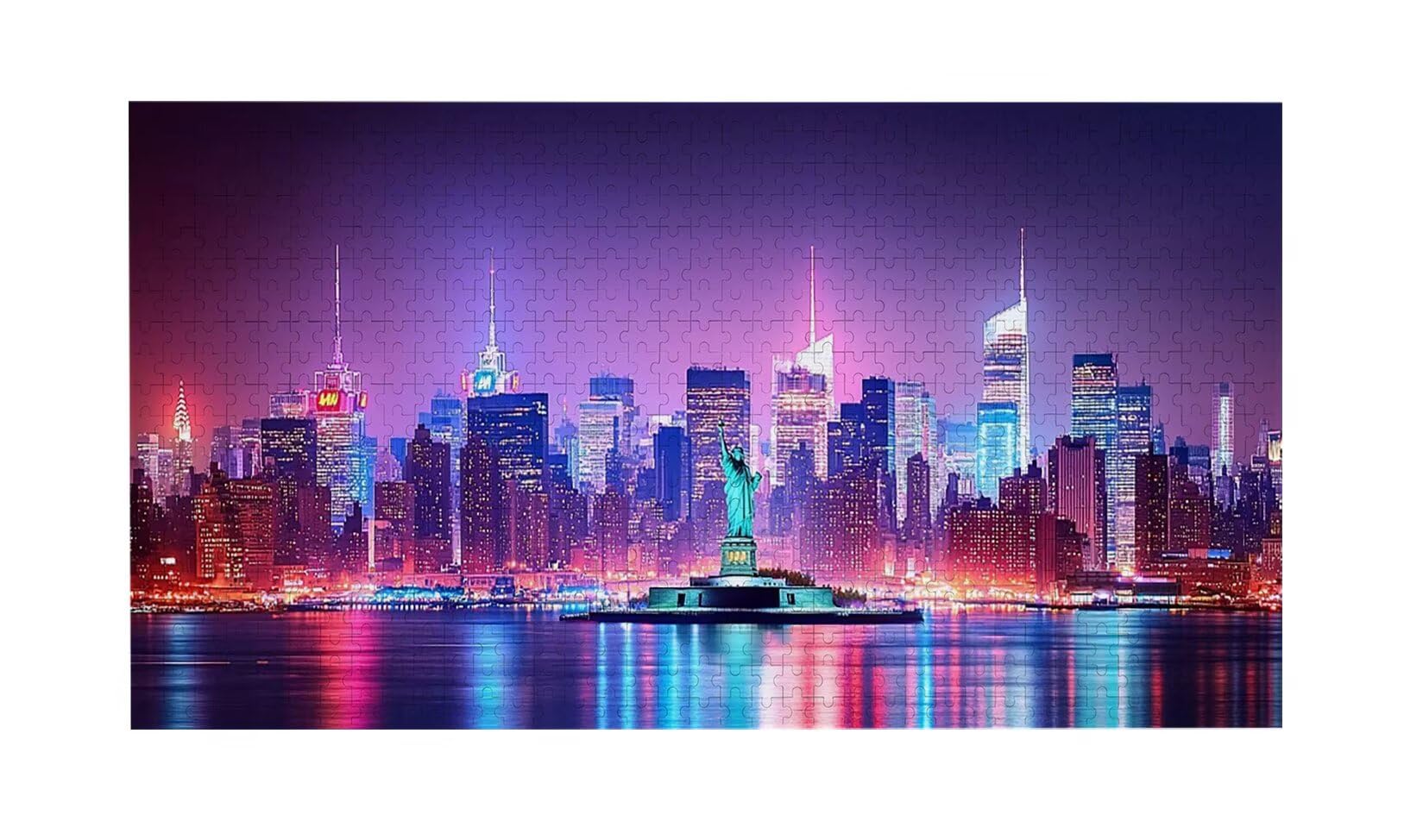 Puzzle para Adultos 1692 Piezas, Vista nocturna de la ciudad Puzzle, Difícil, Desafiante, Rompecabezas Encajan Perfectamente, Letras en la Parte Posterior, Regalo para Personas Mayores (179x31cm) v-97