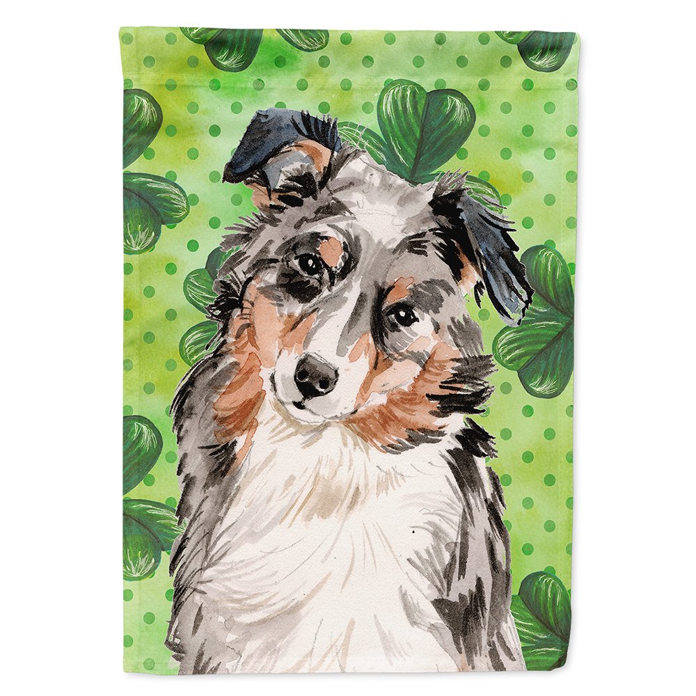 Drapeau Australian Shepherd St. Patrick pour décorer votre jardin en mars