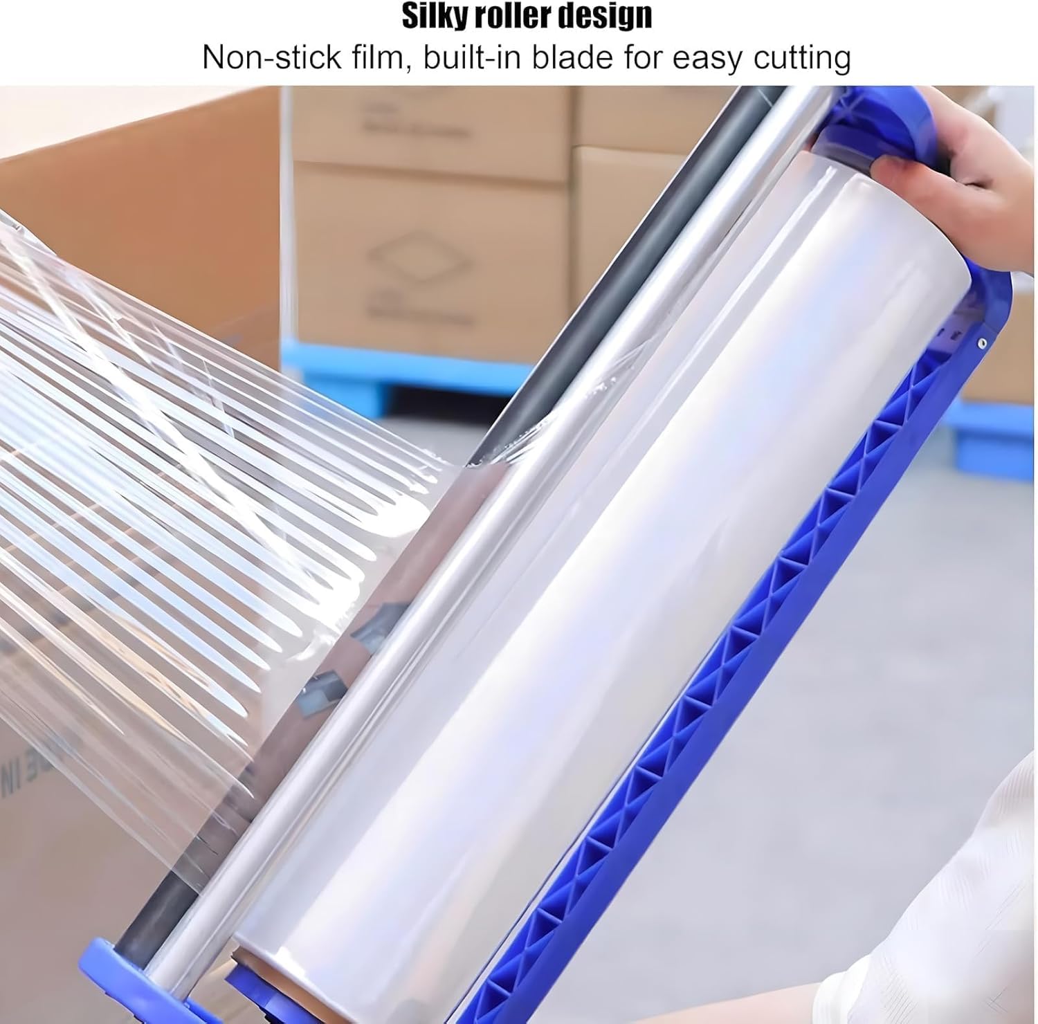 Dispenser portatile per film estensibile – Macchina avvolgitrice manuale da 50 cm per imballaggi efficienti – ideale per fabbriche, magazzini e uso domestico