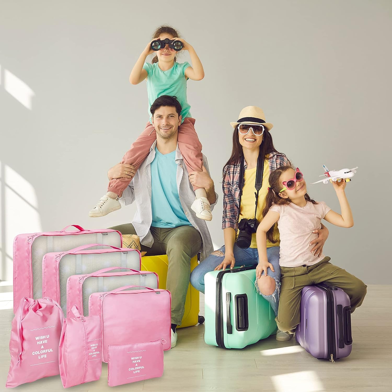 RUIOMII Cubi da viaggio essenziali da viaggio, 7 pezzi, cubi