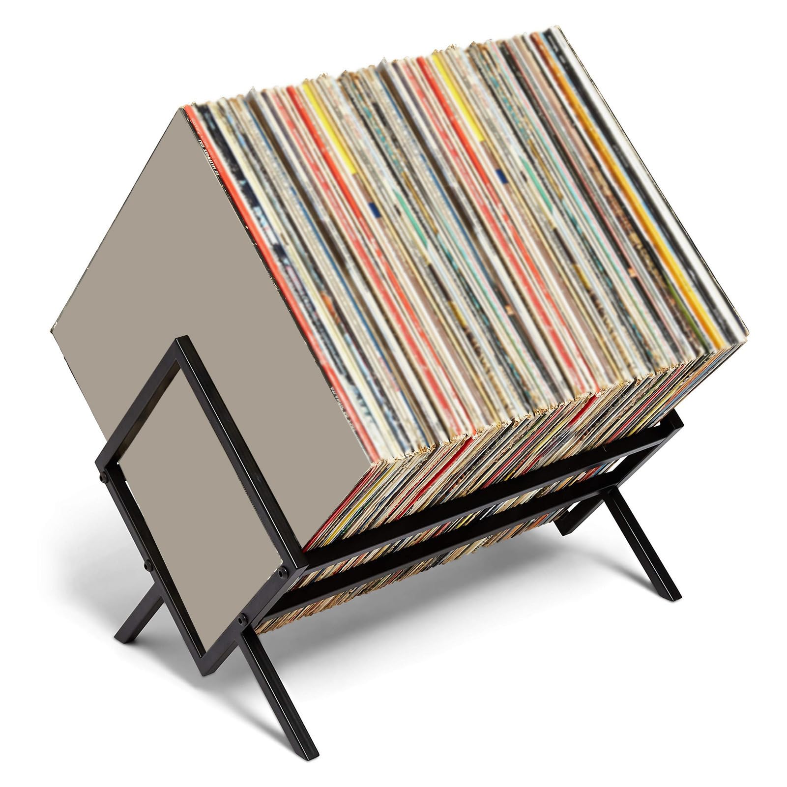 Rack de rangement des albums, disques de la musique d'étagère Affichage de l'organisateur d'étagère Carbon Steel for Music Collection (1 Tier)