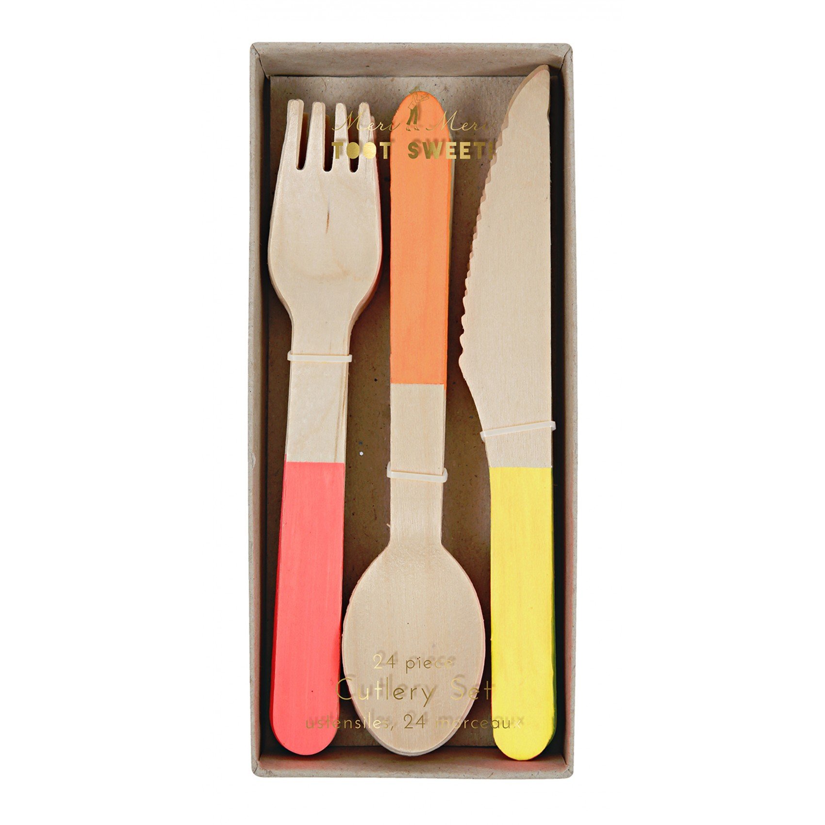 Meri Meri Neon Wooden Cutlery Set