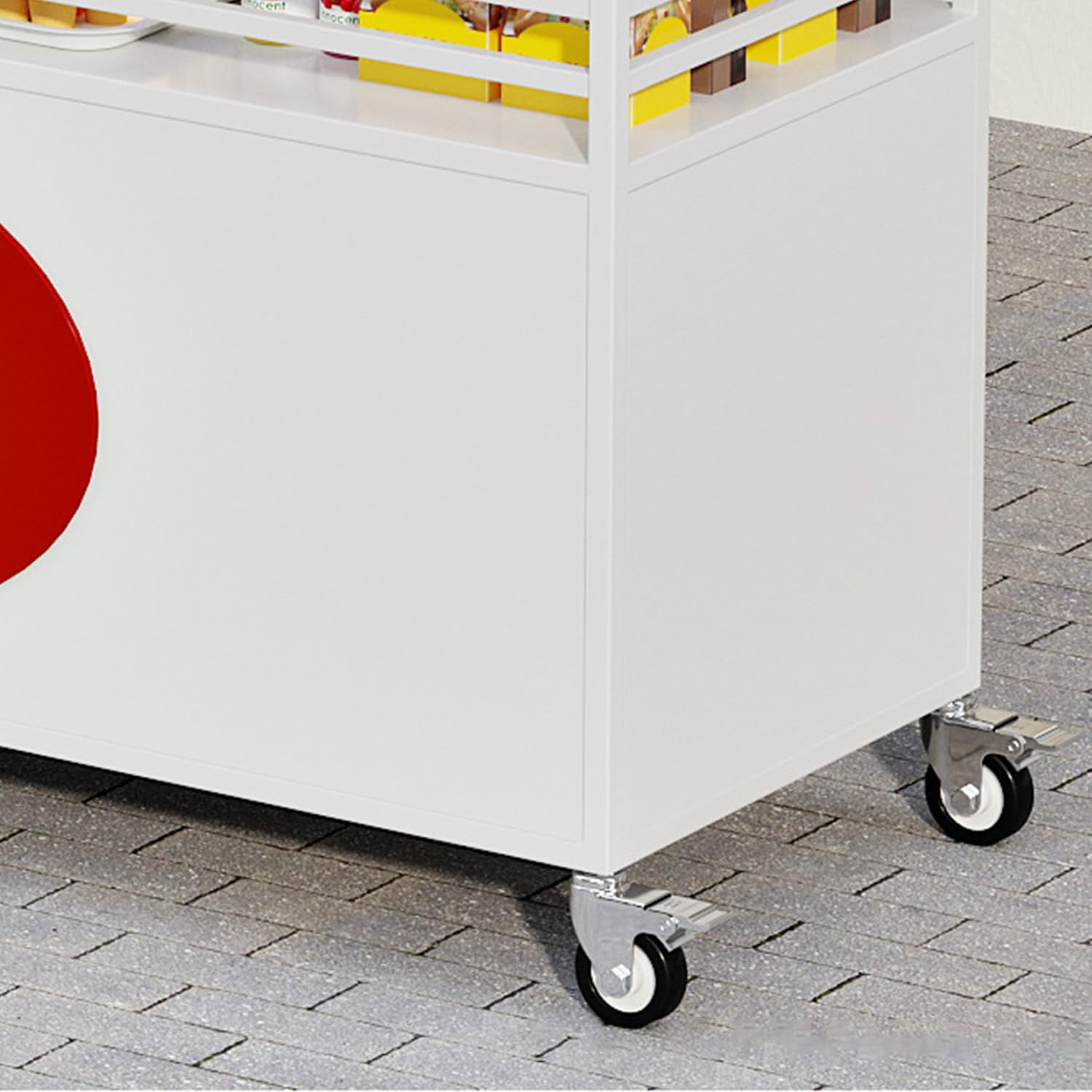 Carrello portavivande con tettoia resistente alle intemperie, chiosco venditore ambulante per catering, feste, mercati, piccole imprese, uso esterno (200 cm, giallo)
