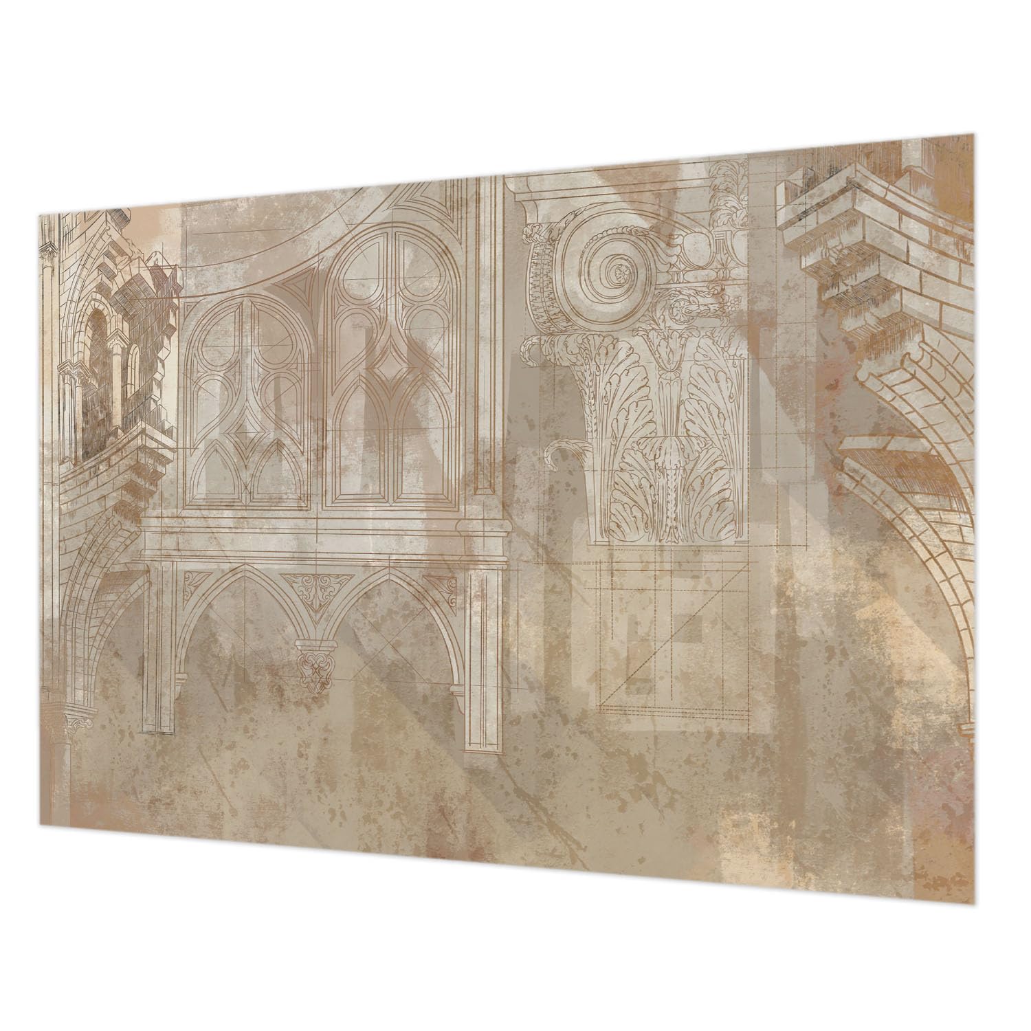 Impression de haute qualité pour ce décor mural intissé Tulup aux ornements historiques