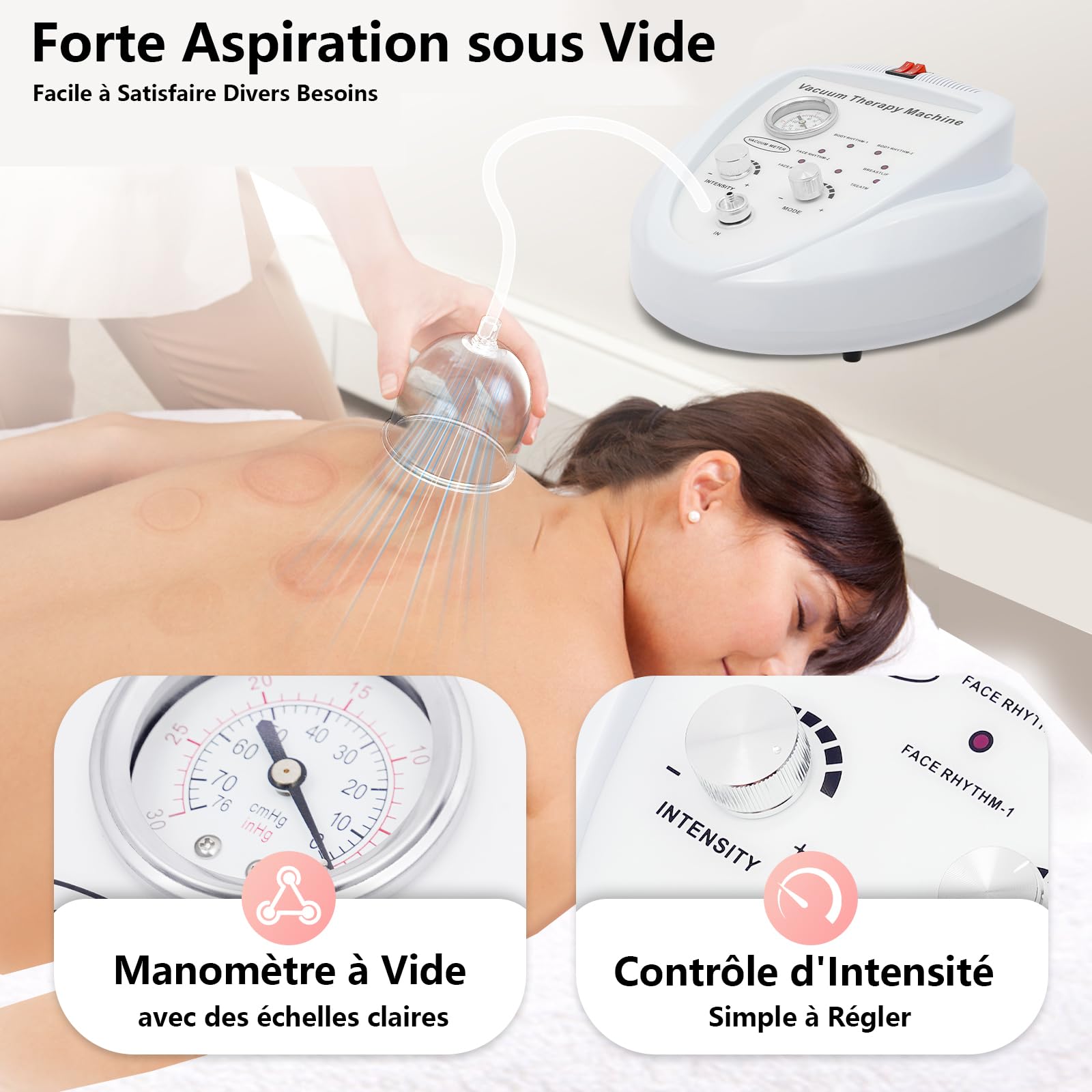 Appareil de massage sous vide avec écran tactile - Pour soins du corps - Appareil de massage avec 27 tasses - Pompe à vide multifonction