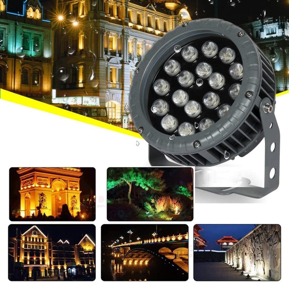 Reflektory LED Do Montażu Naziemnego — Zewnętrzne Oświetlenie Krajobrazowe LED, Wodoodporny Na Kółkach IP65, Regulowany Kąt Okrągłych Reflektorów Krajobrazowych Na Trawniku 85–265 V(White Light,24W)