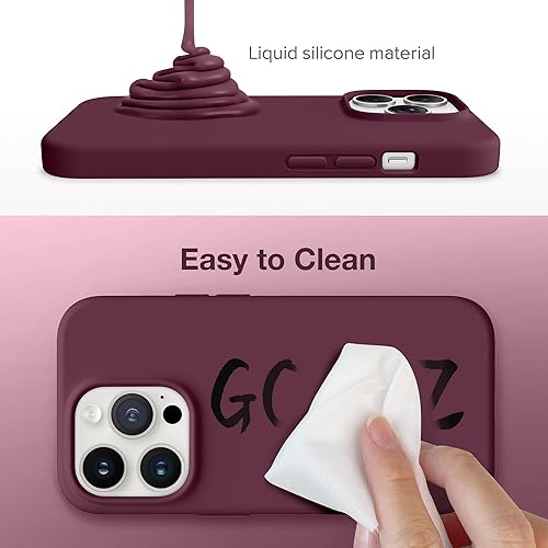 Miniatura 6 de GONEZ Funda para iPhone 14 Pro, compatible con Magsafe, con protector de pantalla + protector de lente de cámara, forro de microfibra suave