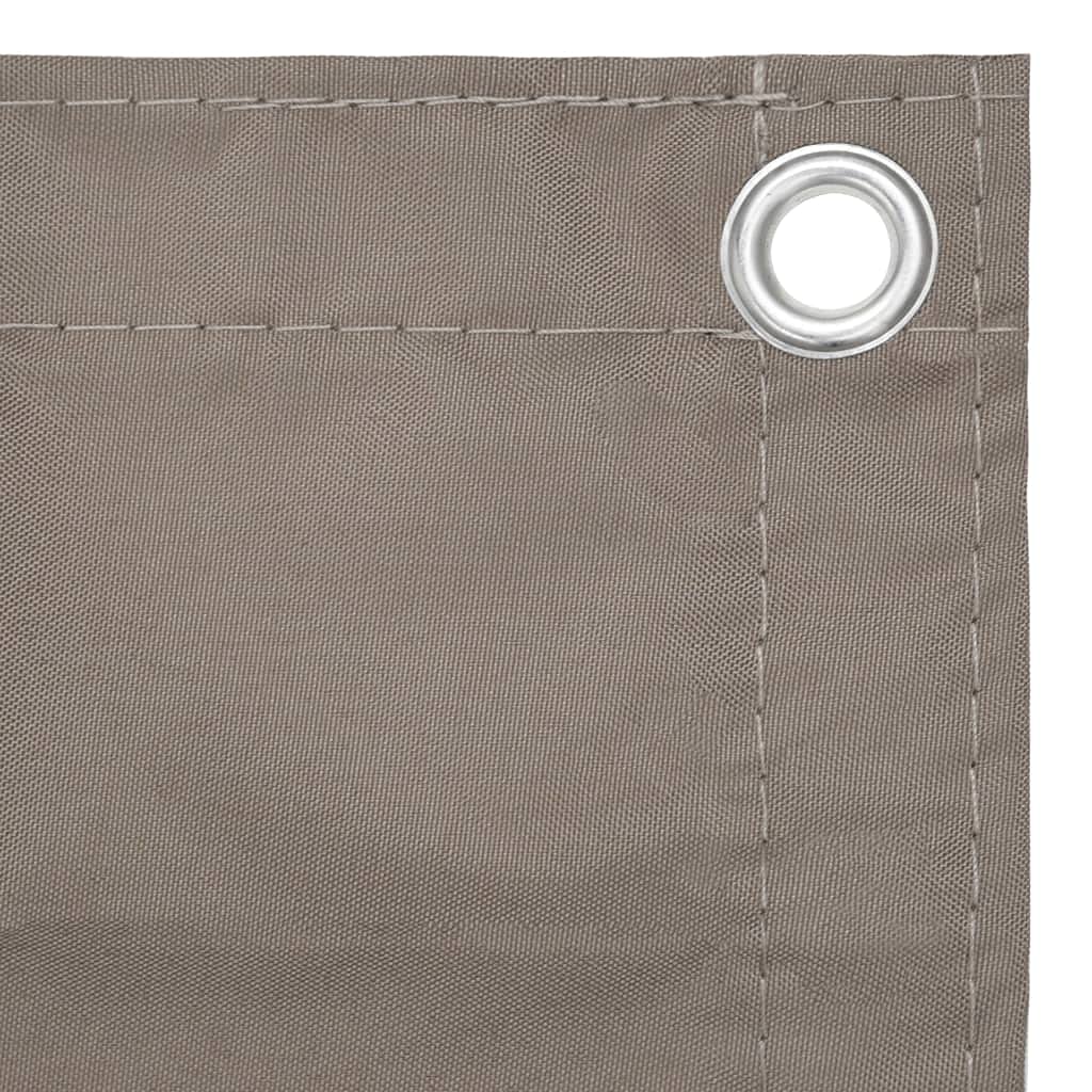 Mampara para Balcón, Tela Oxford con Revestimiento PU, Impermeable y Resistente al Viento, Mallas Ocultacion Balcon, Panel Ocultacion Jardin Exterior, Color Gris Topo, 120×500 cm